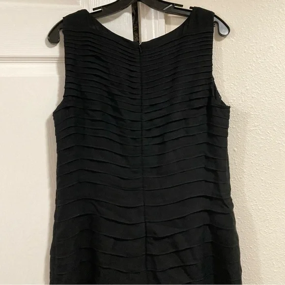 Talbots Black 100% Silk Layered Chiffon Cocktail Dress Elegant Sleeveless Sz 12 - Picture 6 of 14